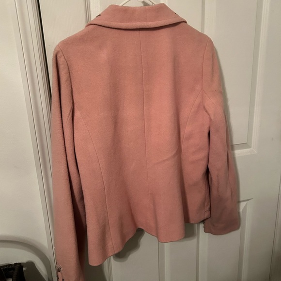 Karen Kane Plush Pink Beaded Embellished Wool Blend Blazer Coat NWT Vintage Y2K - Picture 3 of 5